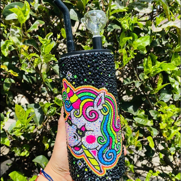 🛑CLEARANCE New Blinged Water smoke pipe. Glows in the Dark - Picture 3 of 6